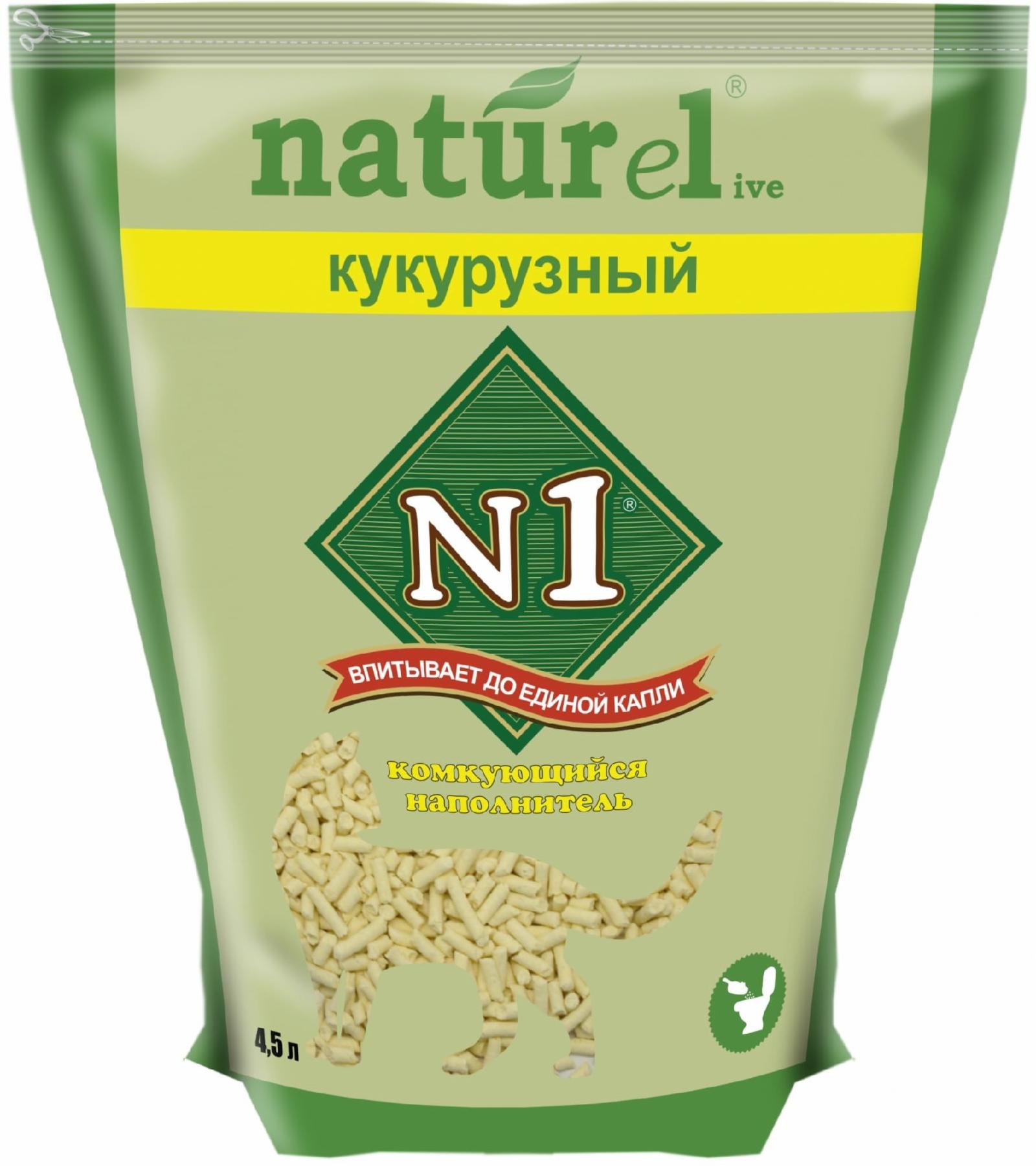  N1 комкующийся наполнитель Кукурузный (1.81 кг)