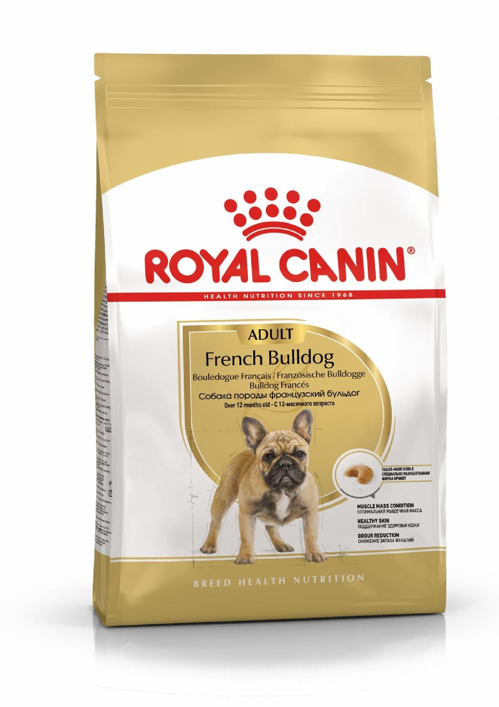 Royal Canin корм сухой для взрослых собак породы Французский Бульдог от 12 месяцев, French Bulldog Adult (9 кг)