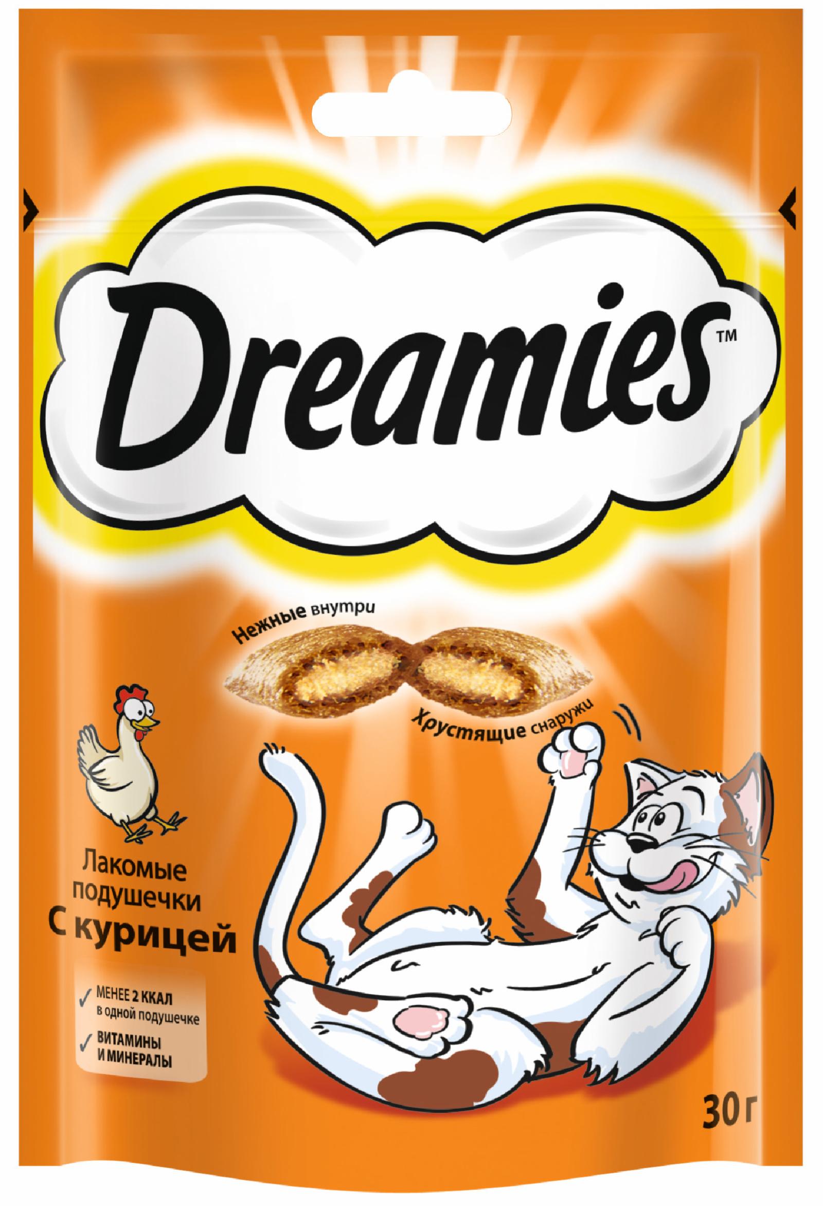 Dreamies лакомство для кошек Dreamies подушечки с курицей (140 г)