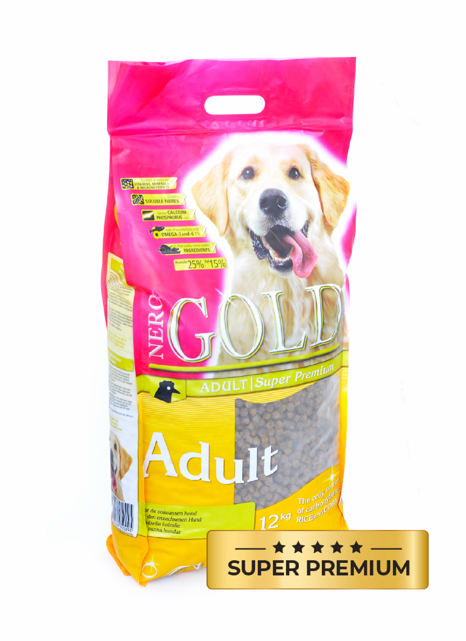 Сухой корм  Petshop NERO GOLD super premium adult для взрослых собак всех пород, с курицей и цельным рисом (12 кг)