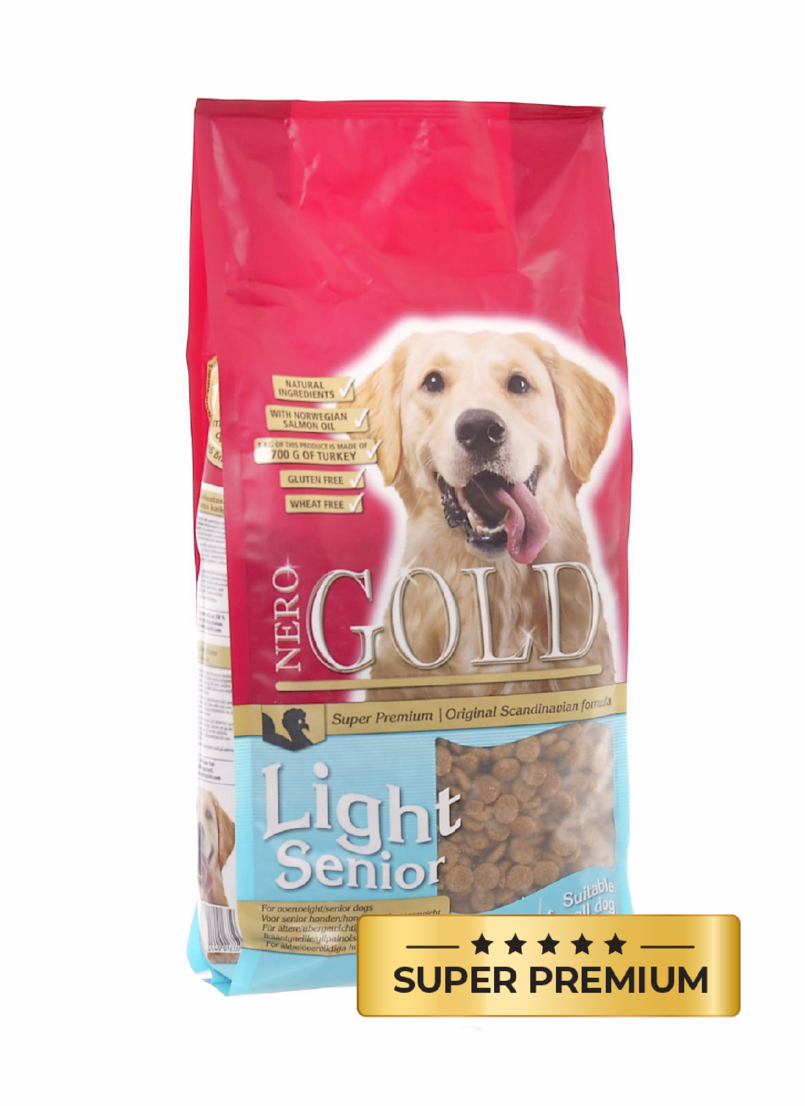 Сухой корм  Petshop NERO GOLD super premium senior для собак старше 7 лет, с индейкой и цельным рисом (12 кг)