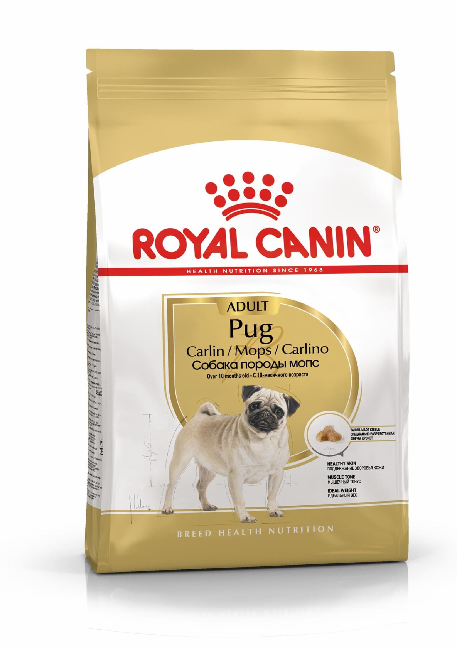 Сухой корм  Petshop Royal Canin корм сухой для взрослых собак породы Мопс от 10 месяцев, Pug Adult (1.5 кг)