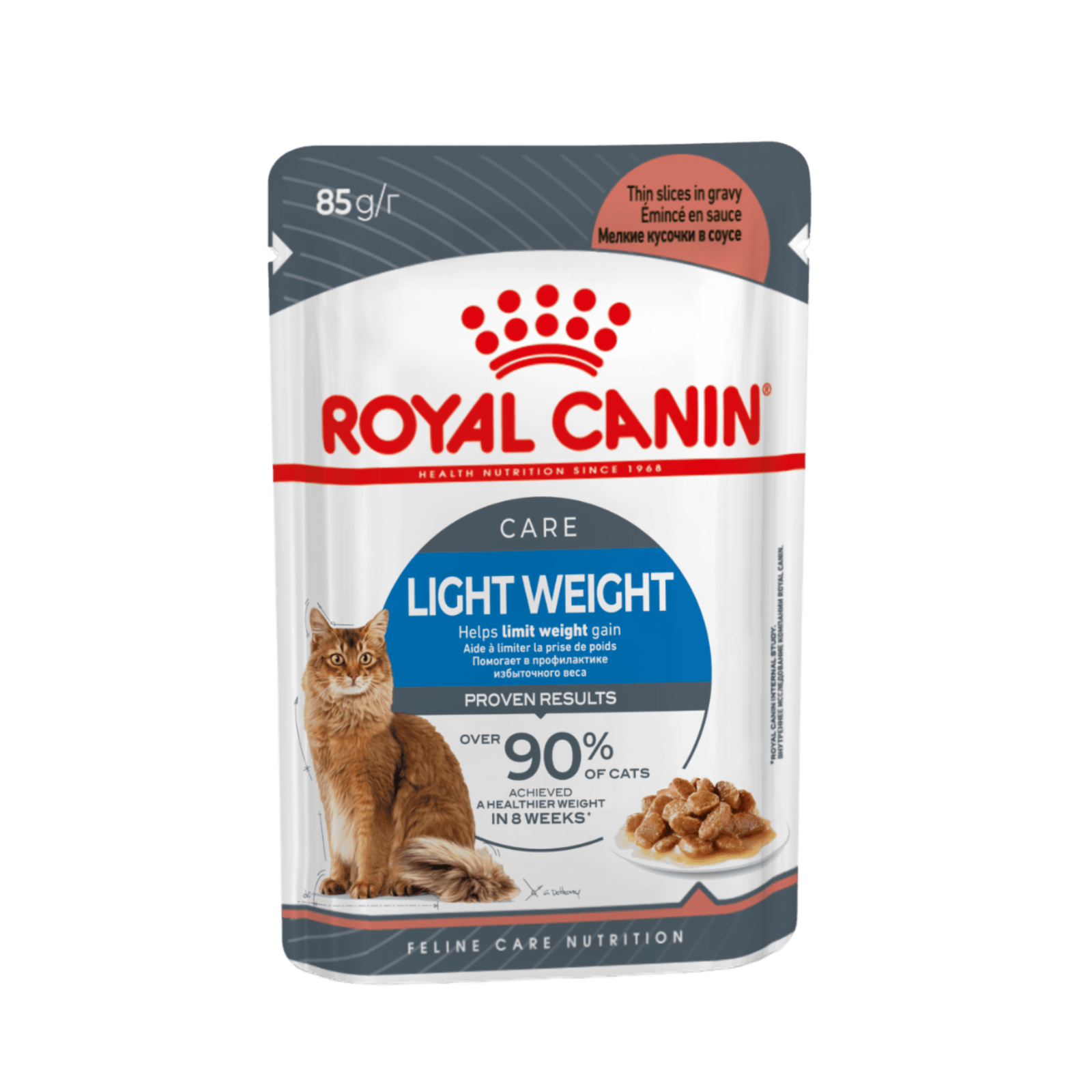  Royal Canin паучи для взрослых кошек для профилактики избыточного веса, мелкие кусочки в соусе, Light Weight Care (1 шт)