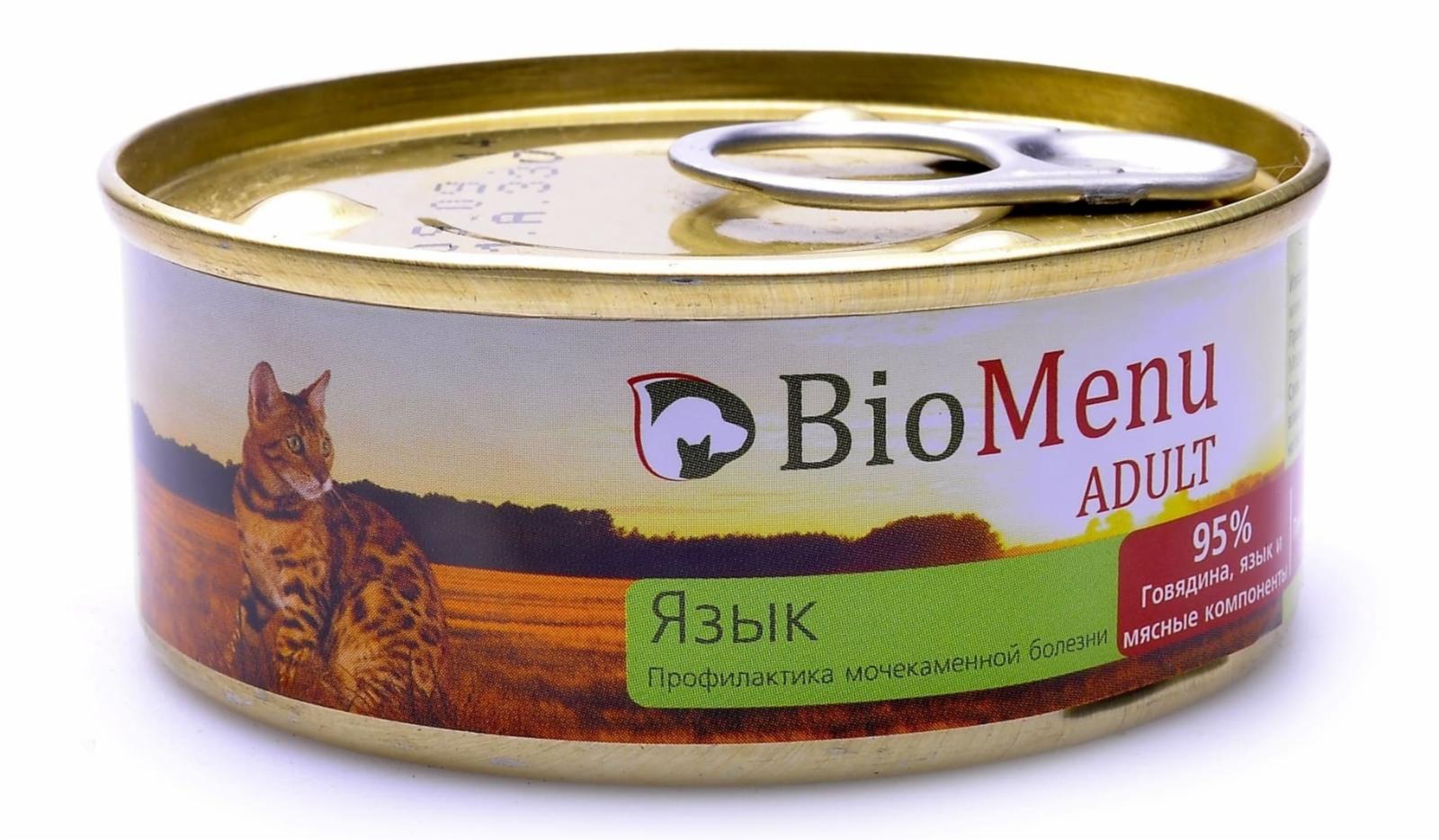 BioMenu паштет для кошек, с языком (100 г)