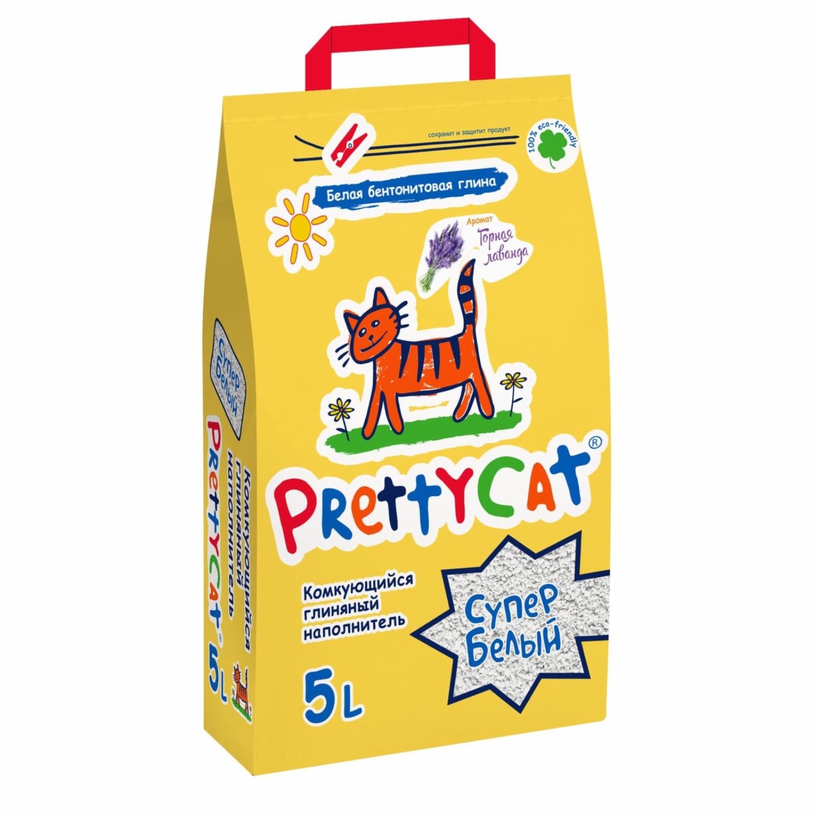   Petshop Pretty Cat наполнитель комкующийся  Cупер белый с лавандой (4.2 кг)