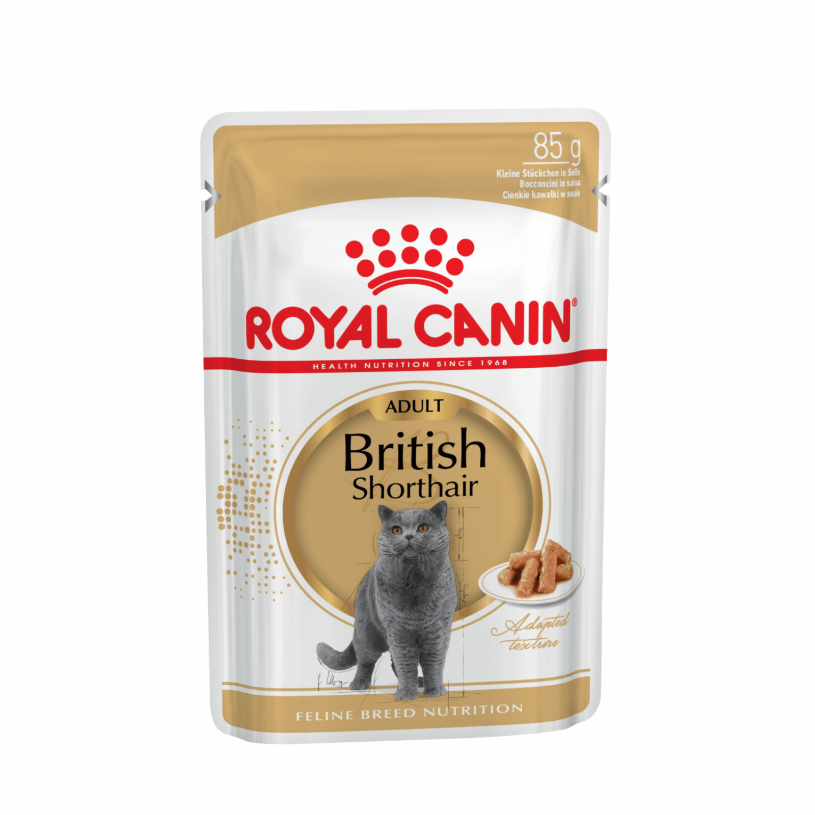   Petshop Royal Canin паучи для взрослых британских короткошерстных кошек, кусочки в соусе, British Shorthair Adult (1 шт)