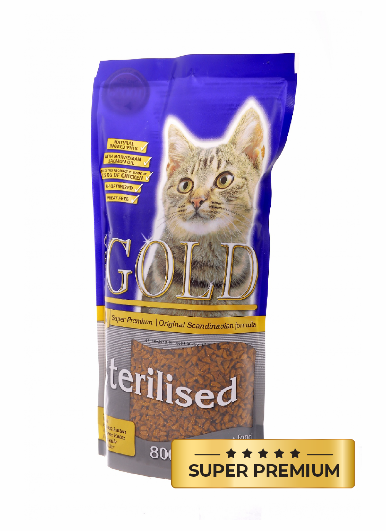 NERO GOLD super premium sterilised для стерилизованных кошек, склонных к мочекаменной болезни, с курицей и цельным рисом (800 г)