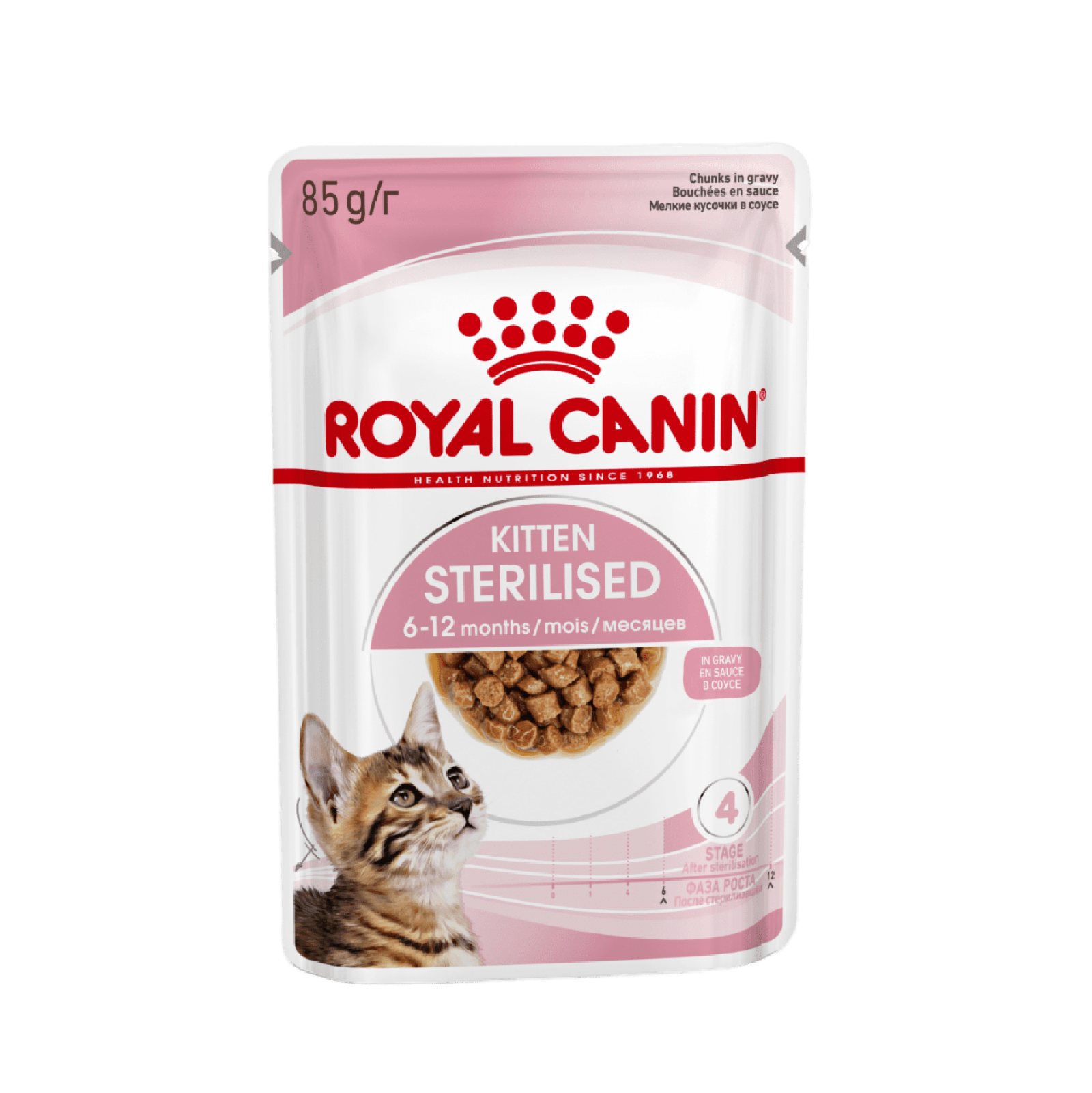  Royal Canin паучи для стерилизованных котят (в возрасте от 6 до 12 месяцев), мелкие кусочки в соусе, Kitten Sterilised (1 шт)