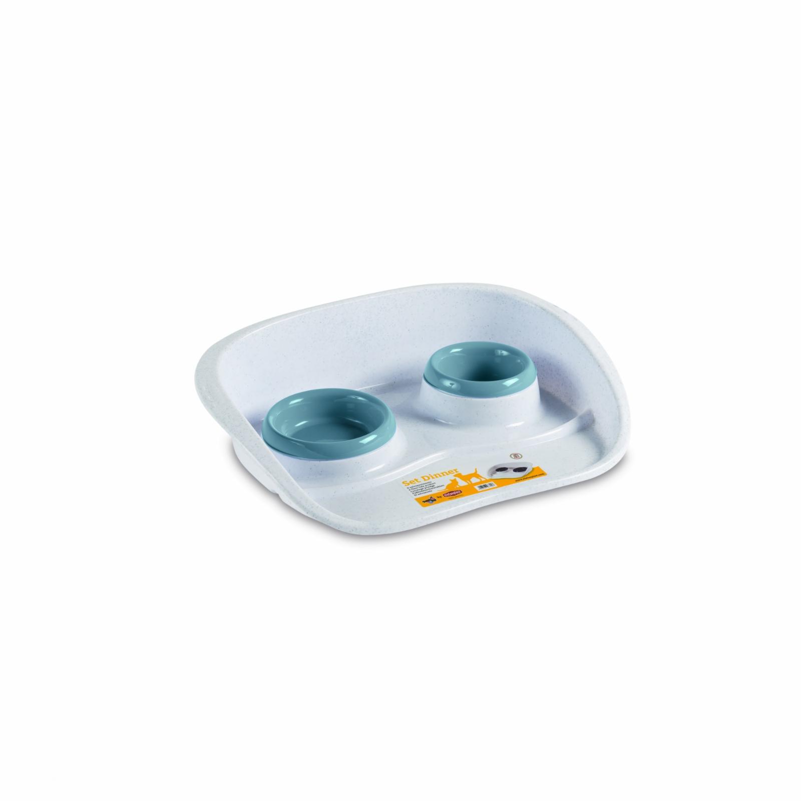 Stefanplast подставка Set Dinner с мисками, 0,2 и 0,3 л, бело-синяя (430 г)