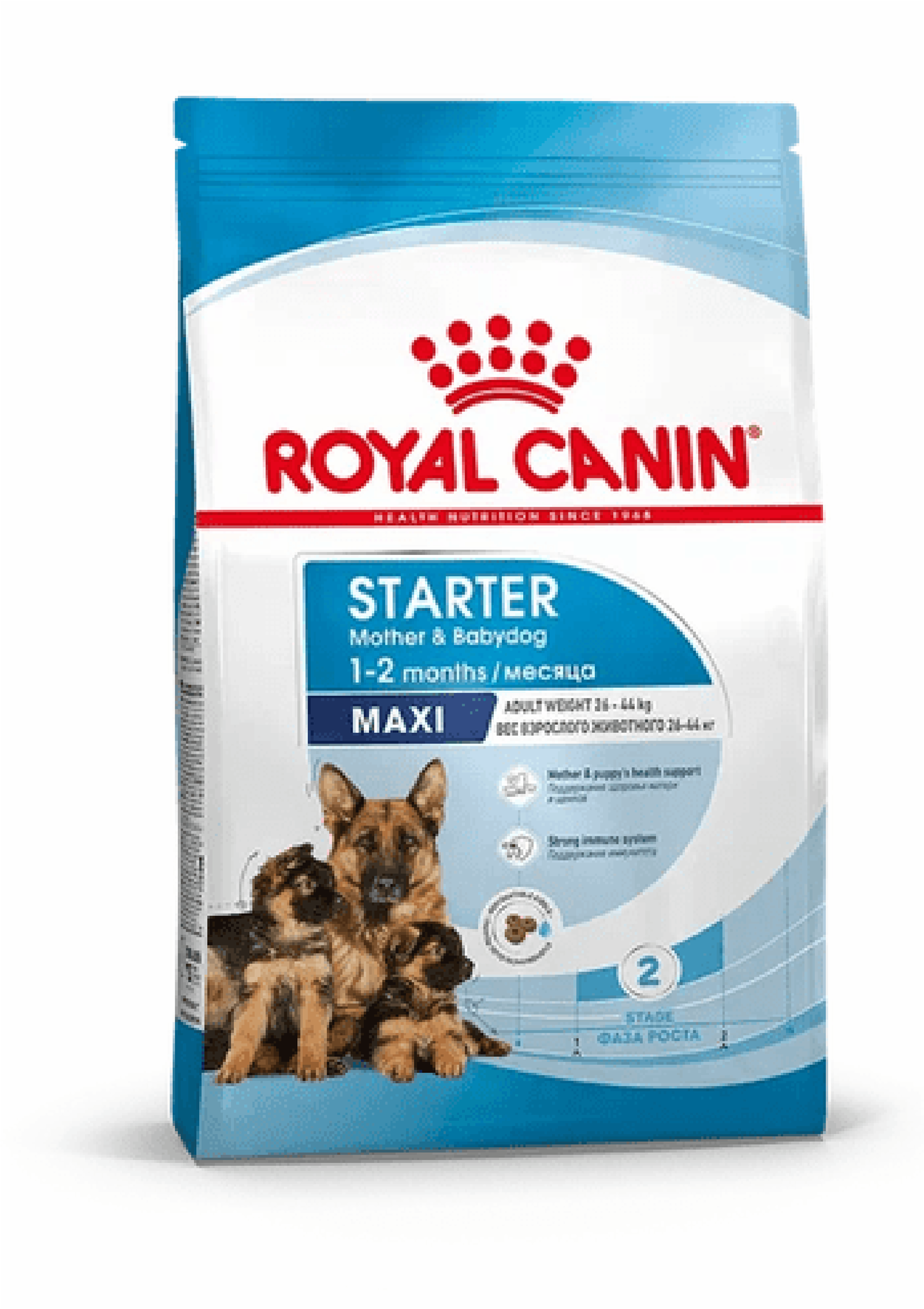 Royal Canin корм сухой для щенков крупных размеров до 2-х месяцев, беременных и кормящих сук, Maxi Starter (4 кг)