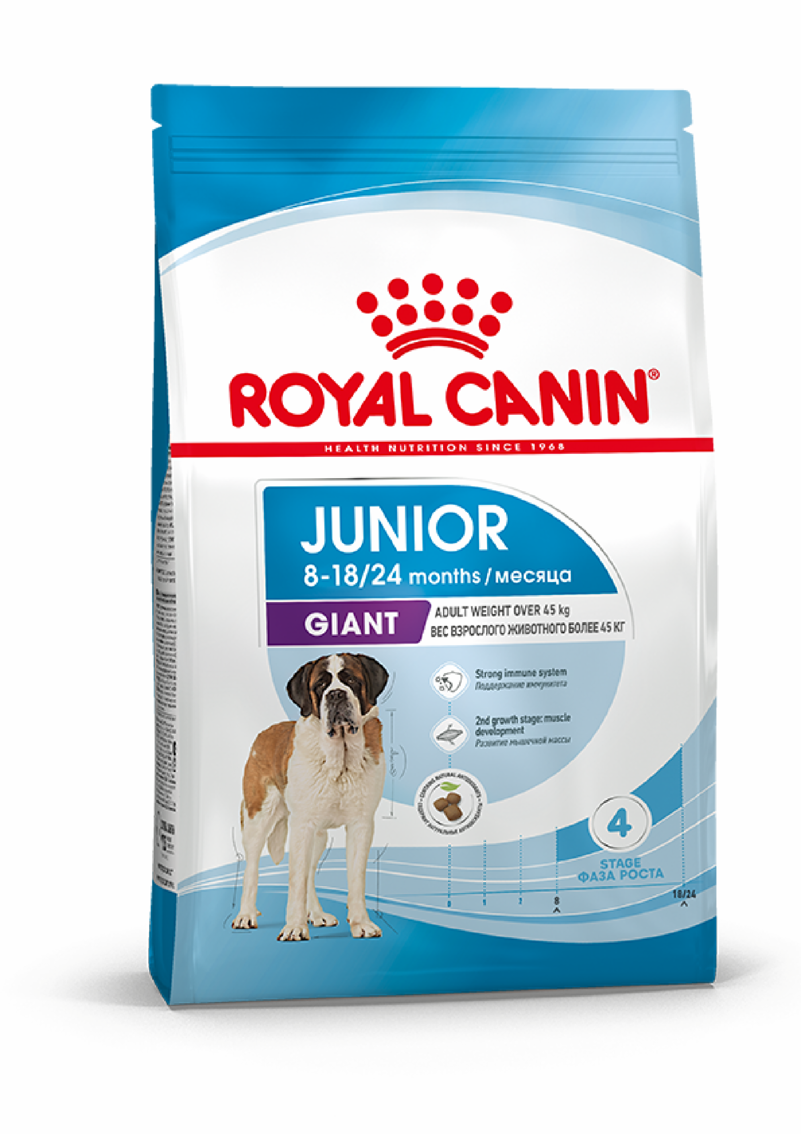 Royal Canin корм сухой для щенков очень крупных пород  в возрасте от 8 до 18/24 месяцев, Giant Junior (15 кг)