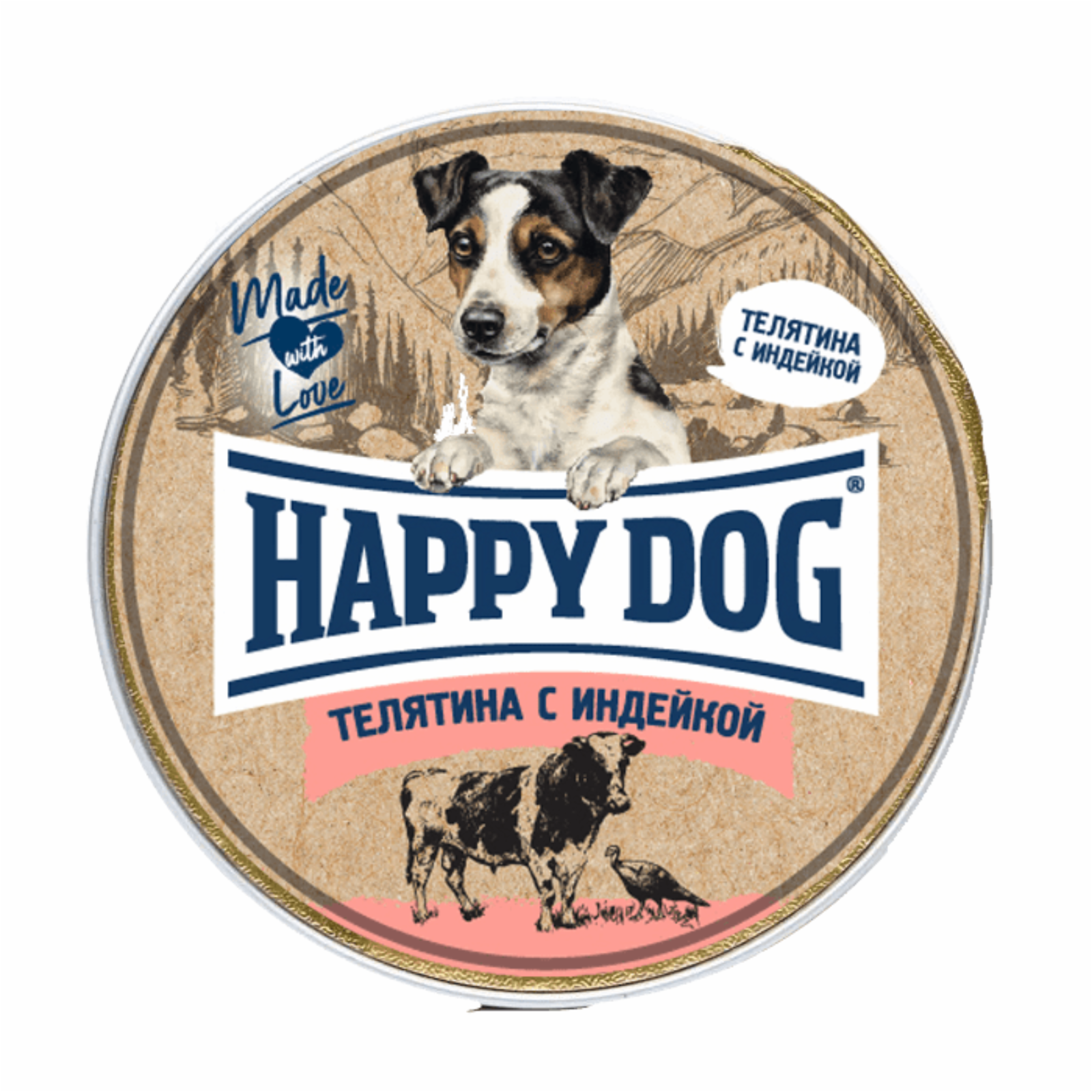 Happy dog паштет Телятина с индейкой (125 г)