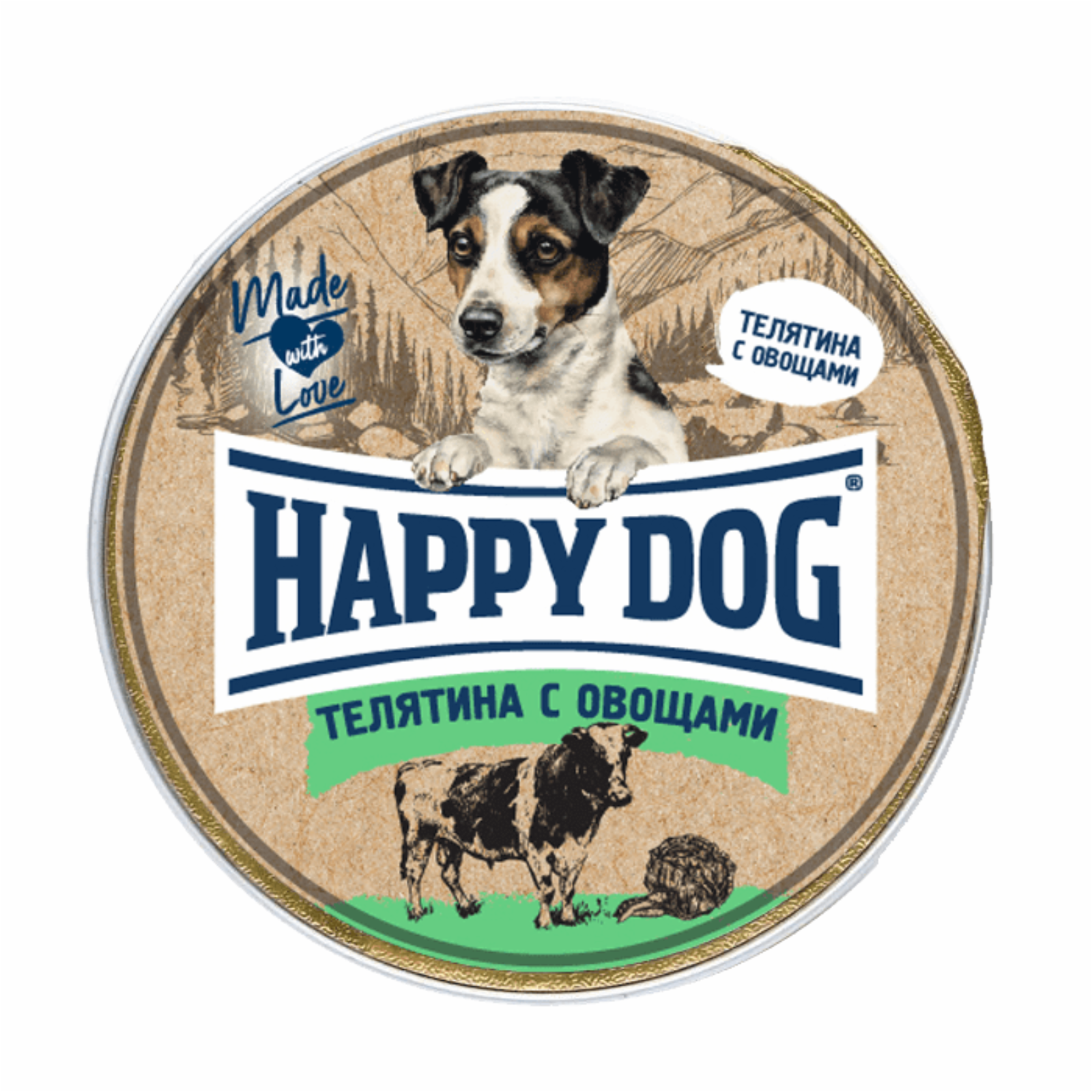 Happy dog паштет  Телятина с овощами (125 г)