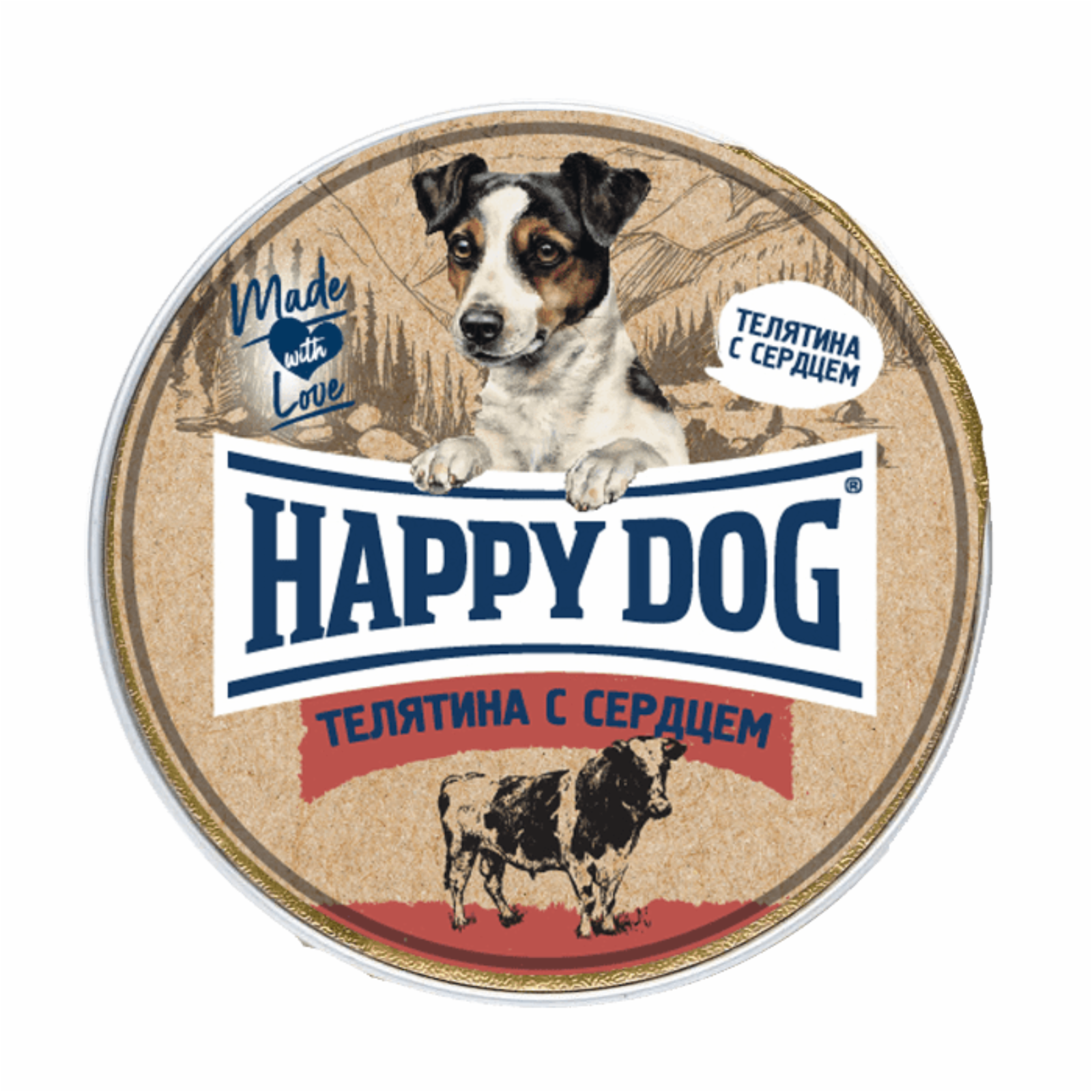 Happy dog паштет  Телятина с сердцем (125 г)