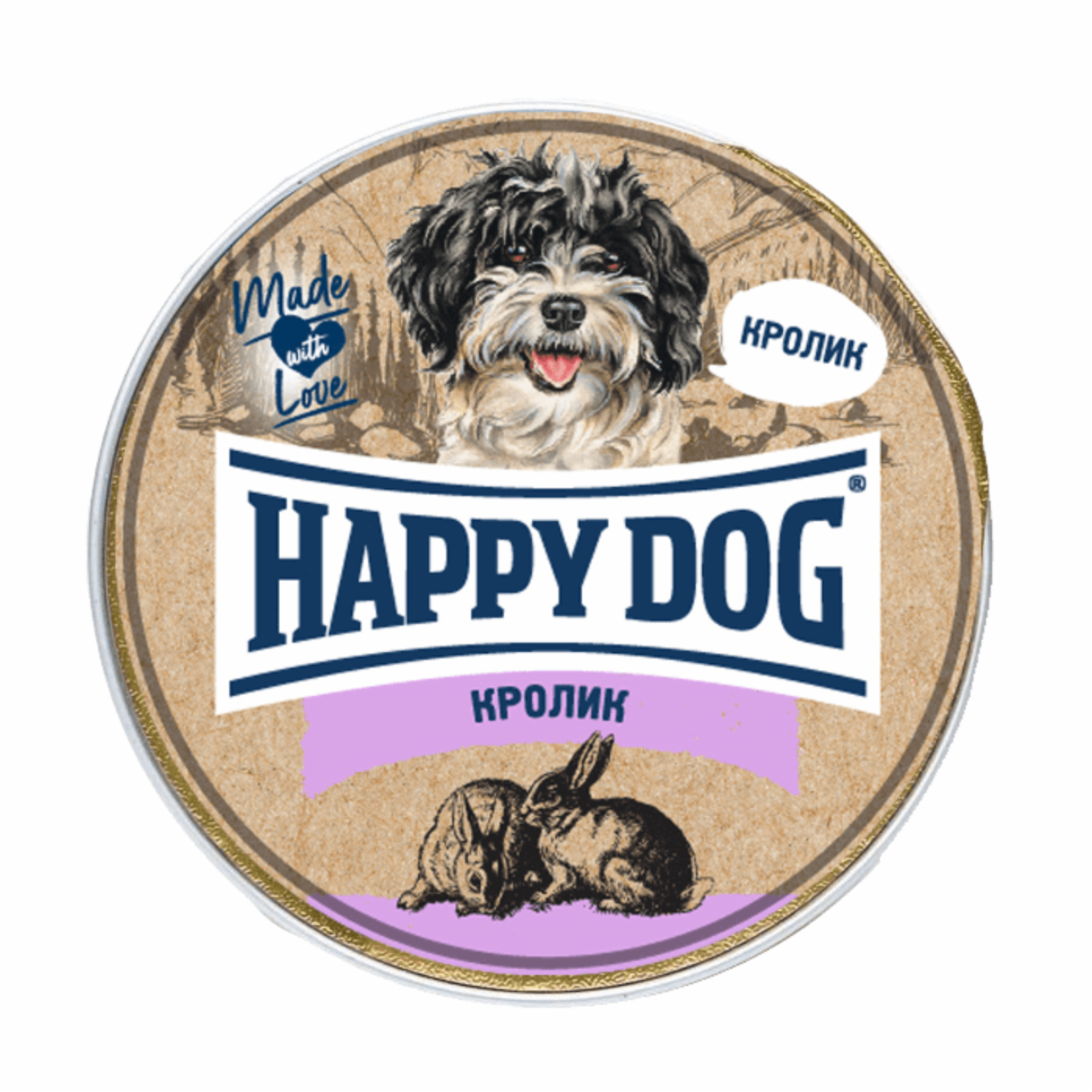 Happy dog паштет для собак, с кроликом (125 г)