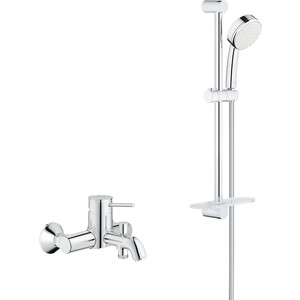 Смеситель для ванны Grohe BauClassic с душевым гарнитуром, хром (32865000, 26083002)