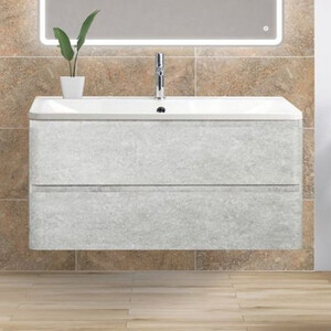 Тумба с раковиной BelBagno Albano 100 Cemento Verona Grigio (ALBANO-1000-2C-SO-CVG, BB1000/455-LV-MR-ALR)