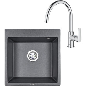 Кухонная мойка и смеситель Granula GR-5102 шварц, Grohe BauEdge 31367001