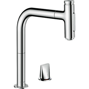 Смеситель для кухни Hansgrohe Metris Select с выдвижным изливом, хром глянцевый (73819000)