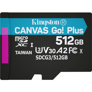 Флеш карта Kingston microSDXC 512Gb Class10 SDCG3/512GBSP Canvas Go! Plus w/o adapter (SDCG3/512GBSP)