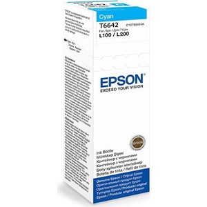 Чернила Epson L120/132/1300/222/312/366/382/486/566/605/655/ голубые 70ml (C13T66424A)