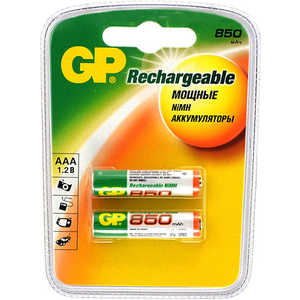 Аккумулятор GP R3, AAA, 850mAh, 2шт (85AAAHC-2DECRC2)