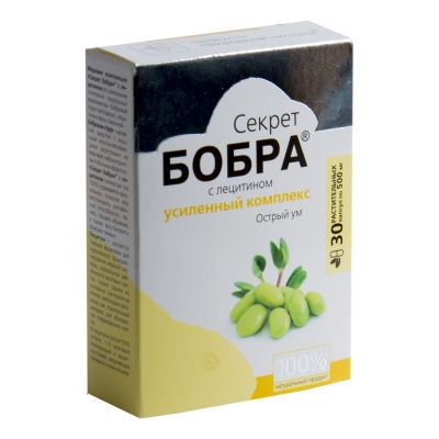 Струя бобра  9 Монахов Секрет бобра с лецитином. Острый ум,  уп./30 шт., Сашера-Мед