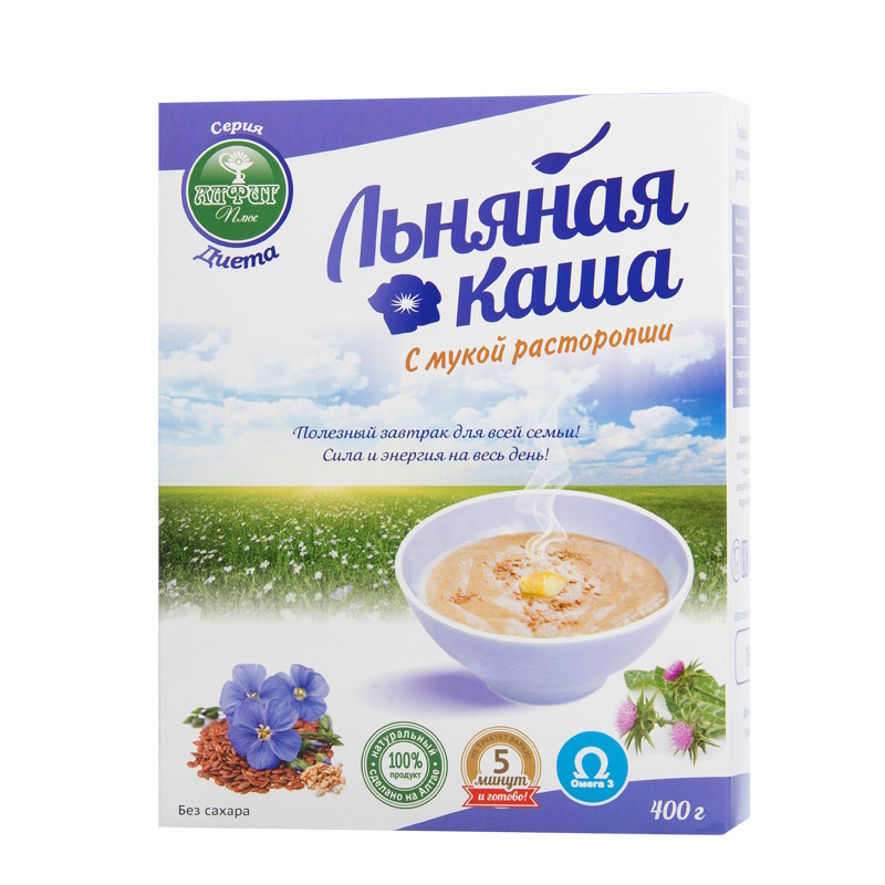   9 Монахов Льняная каша Диета с мукой расторопши, Алфит плюс, 400 гр