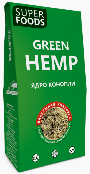 Семена и травы  9 Монахов Семена конопли очищенное ядро 90гр, Green Hemp, Компас здоровья