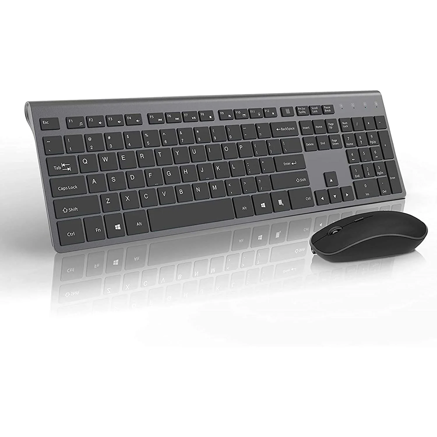 Rechargeable Wireless Keyboard Mouse 2.4G Full Size Thin Ergonomic And Compact Design For Laptop, PC, Desktop,Computer, Windows