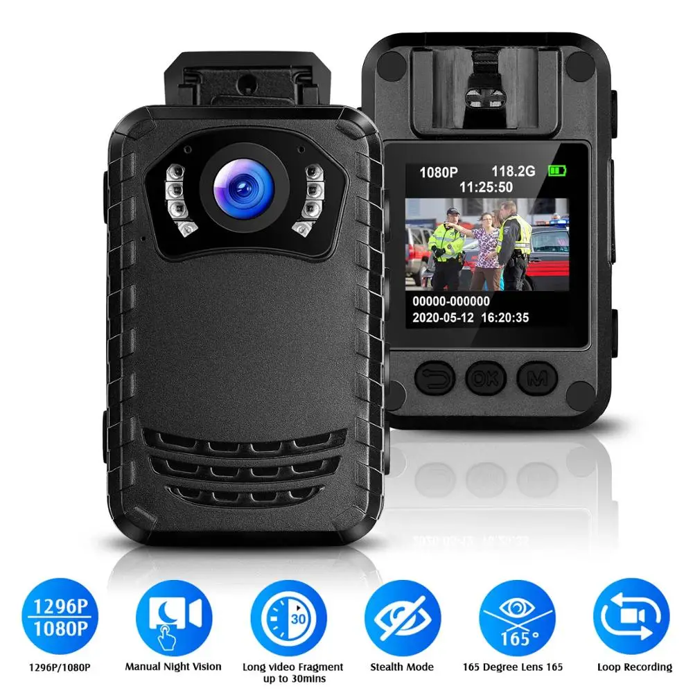 Camera & Photo  AliExpress BOBLOV N9 1296P Body Mounted Camera 256GB Recording Wearable Video Recorder for Police Security Guard Night Vision Mini Camera