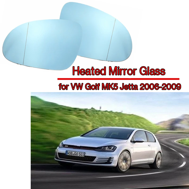 Rhyming Heated Side Rearview Mirror Glass Anti-Fog Defrosting Mirror Lens Fit For VW Golf GTI Jetta MK5 Passat Car Accessories