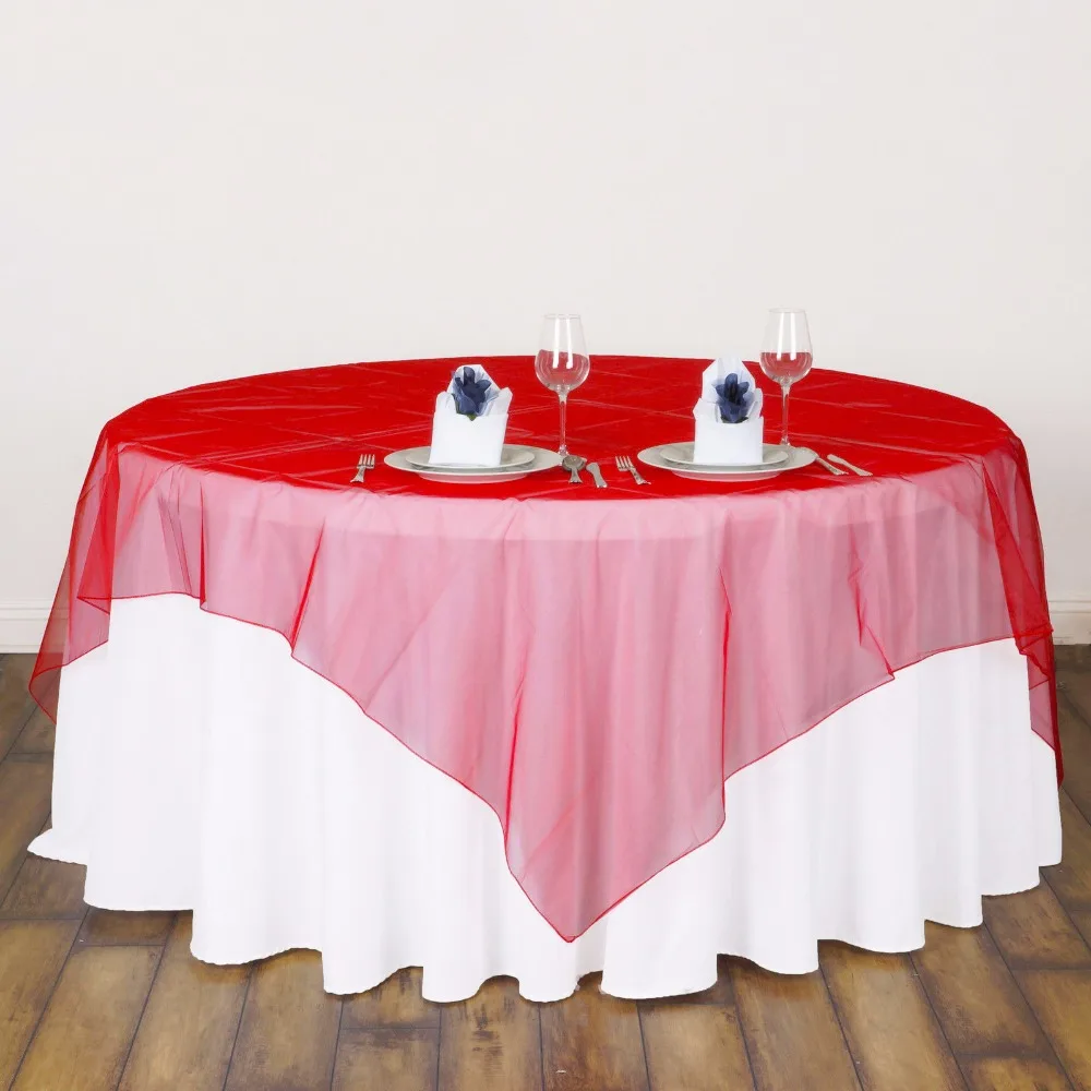 High Quality Organza Table cloth Party Sheer Organza Tablecloth for Weddings Valentine's Day Hotel Restaurant Table Overlays