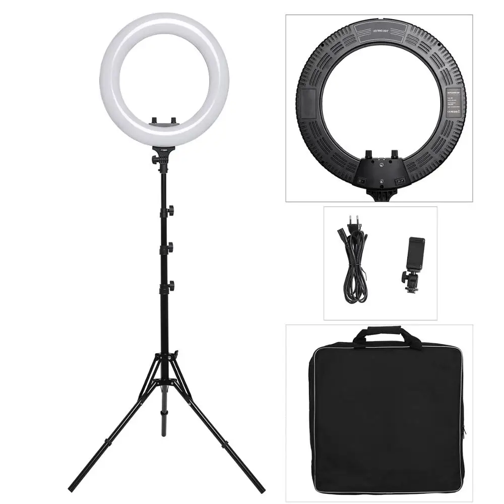 Camera & Photo  AliExpress 18 Inch Photo Studio lighting LED Ring Light Phone camera lamp Photography Dimmable Ring Lamp With Tripod for Video,Makeup