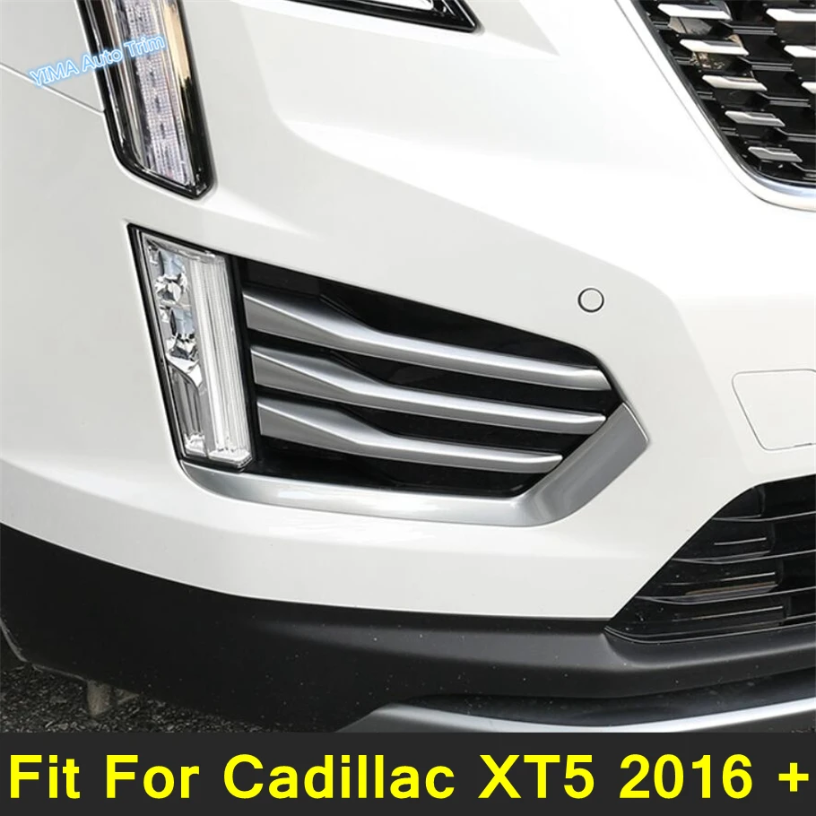 Chrome Front Fog Lights Lamp Eyelid Foglight Eyebrow Cover Trim 6PCS Fit For Cadillac XT5 2016 - 2021 Exterior Accessories