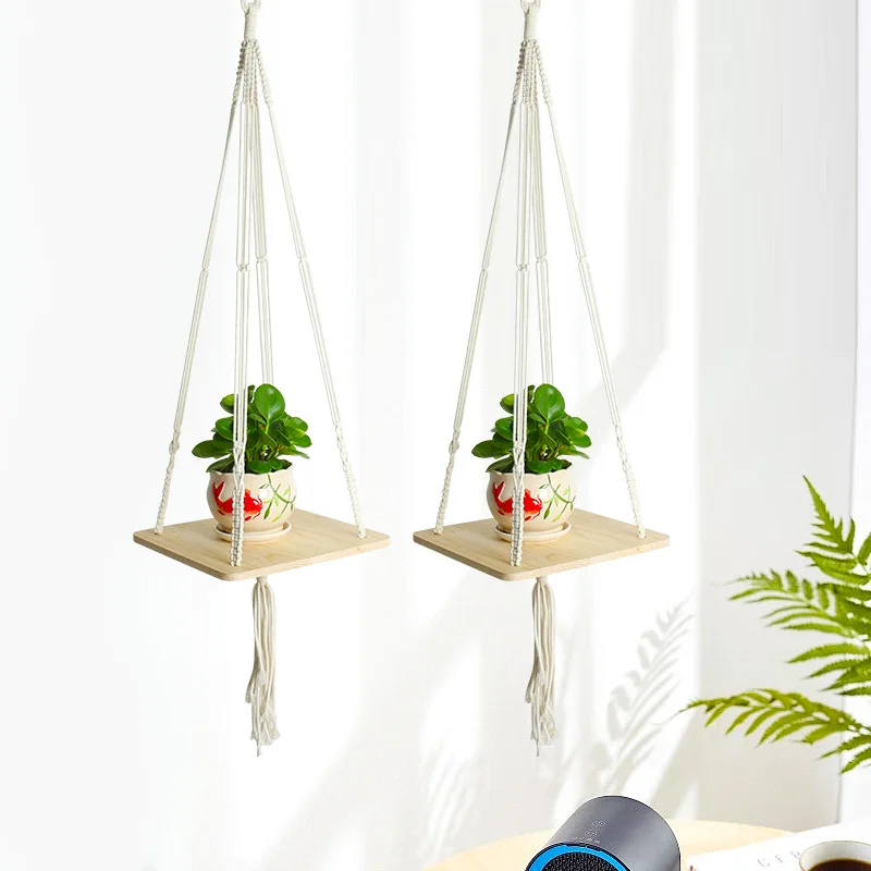 Macrame Shelves Hanging Planter Plant Hanger Flower Pot Room Decor Decoration Home Shelves for Bedroom Indoor Christmas Gift