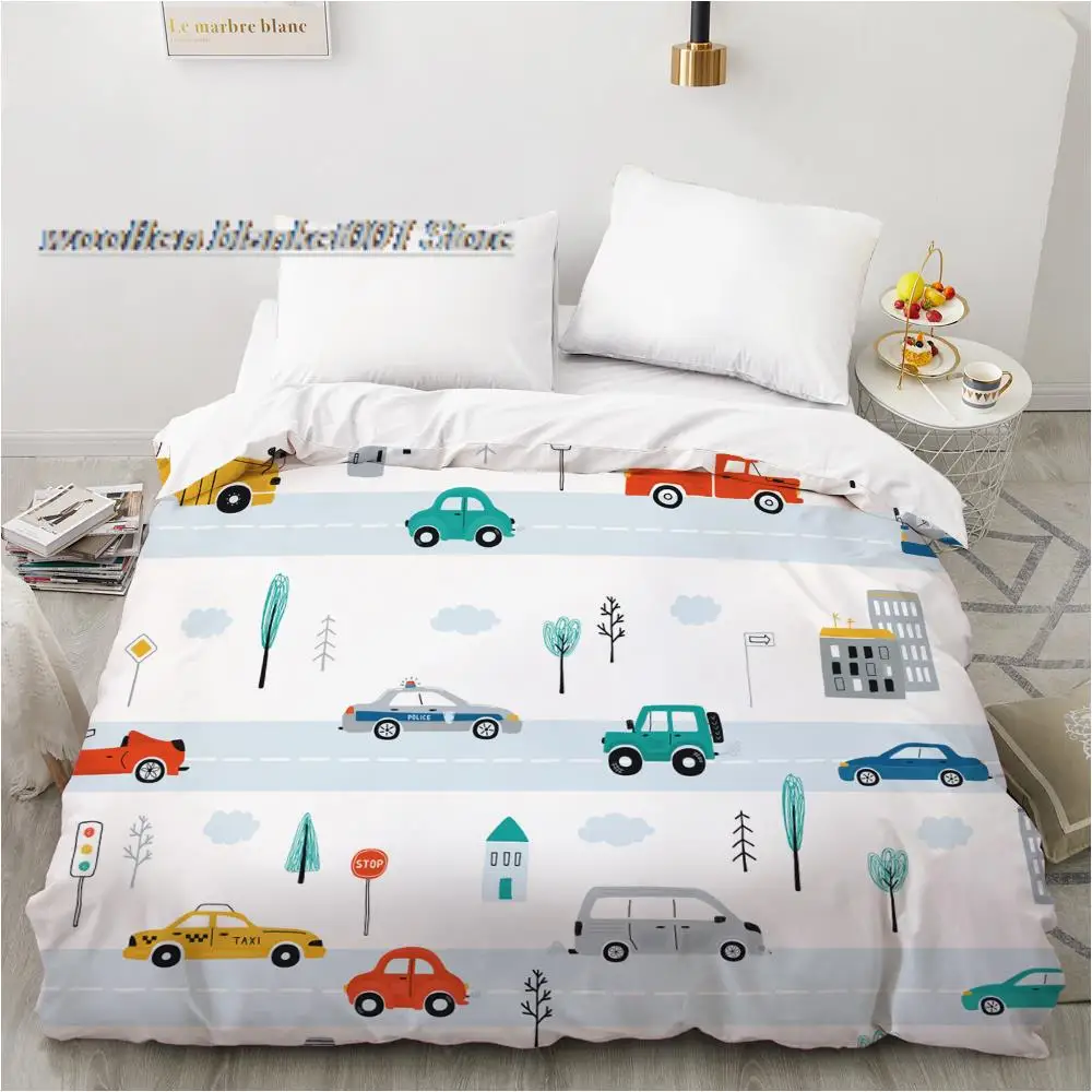 Home Textile Cartoon Duvet cover Quilt/Blanket/Comfortable Case Bedding for Children kids baby Crib 140x200 100x120 200X200 Cute car