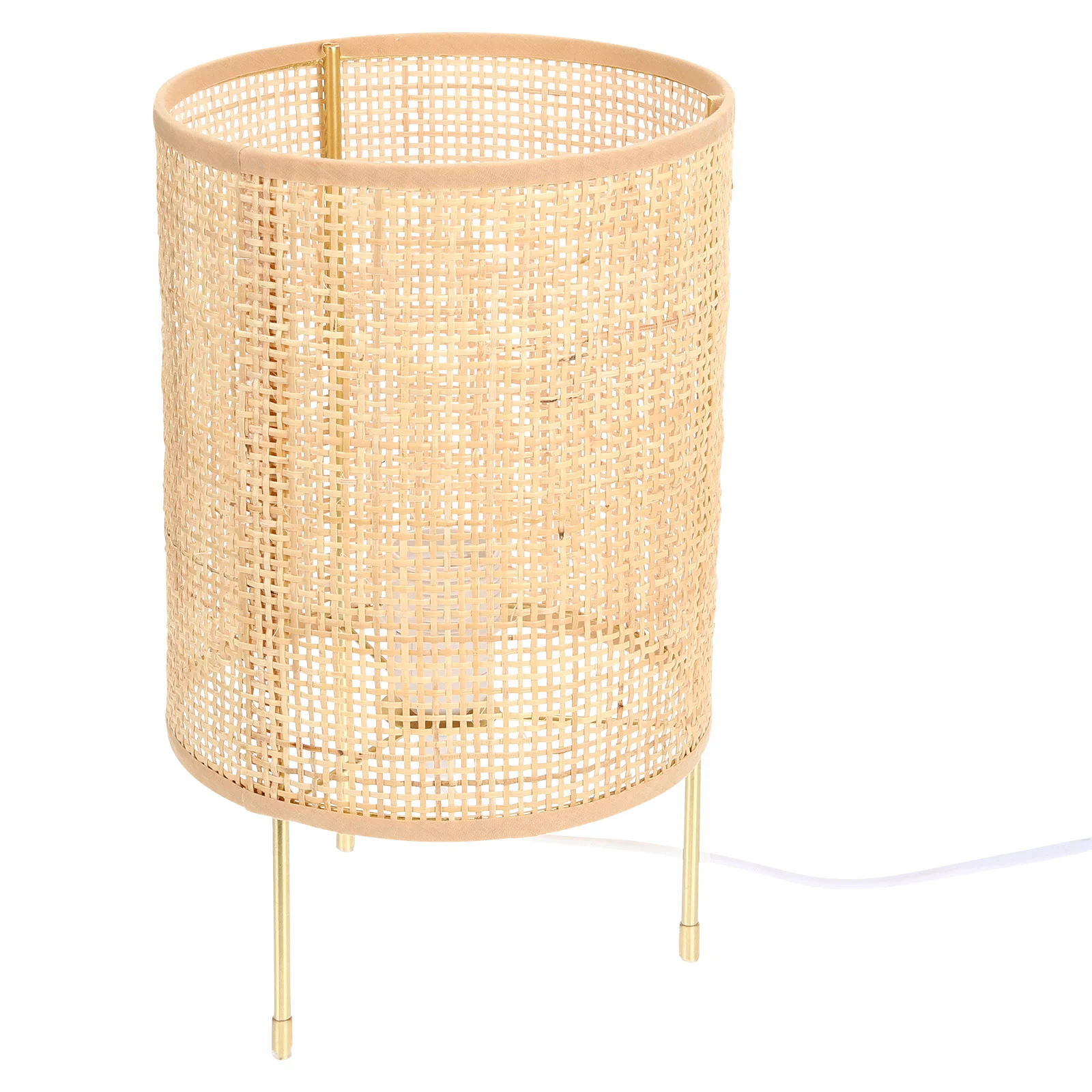 Rattan Lamp Shade Table Lamp Rattan Bedside Lamp Nightstand Decorations for Bedroom E27 Bulb Not Included (UK Plug)