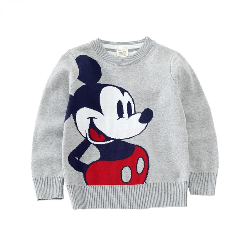 Children's Clothing Toddler Boy Sweater Cartoon Mickey Knitted Shirt Autumun Winter Warm Clothes Kids Double-deck Mickey Mouse Kids Girl Sweaters