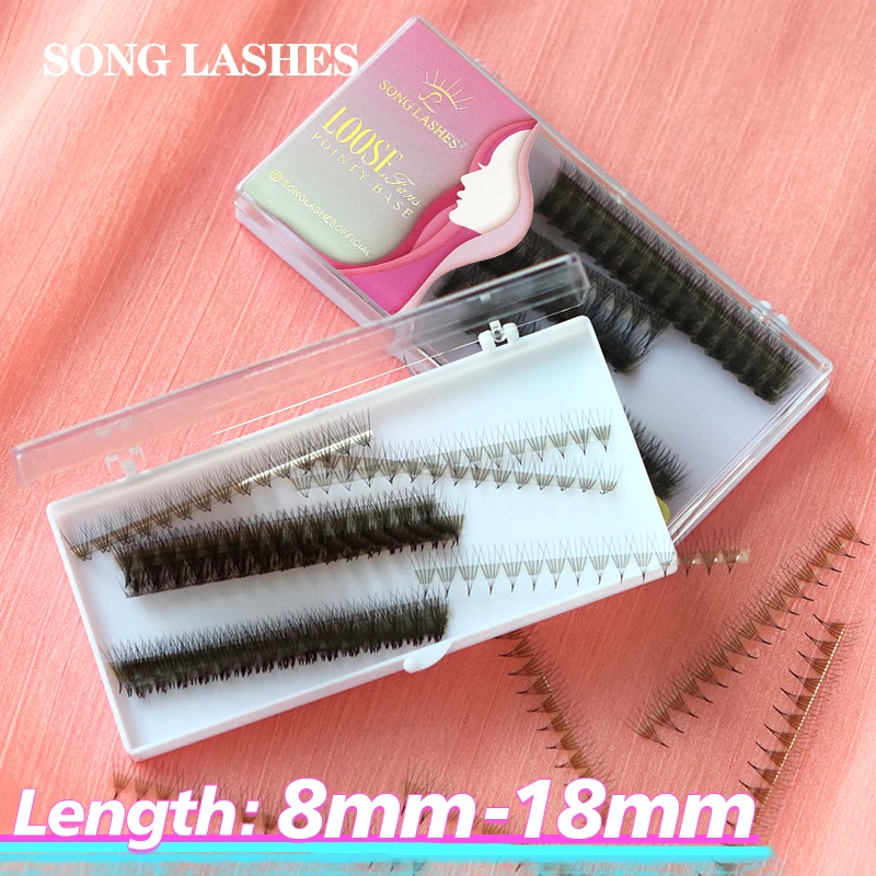 Makeup SONG LASHES strip shaped leshes super high speed prefabricated fan C/D curvature strip structure for easy access