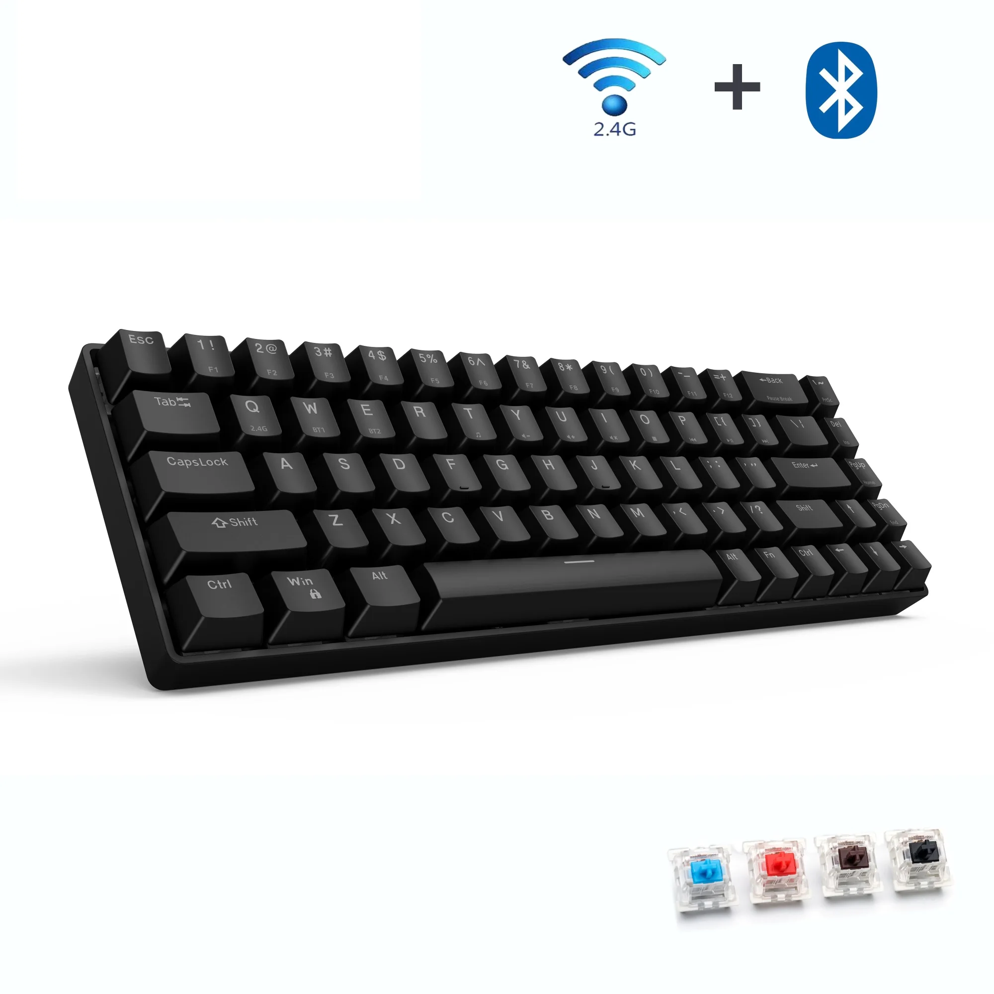 Metoo 68Key Game mechanical keyboard Wireless Bluetooth/2.4Ghz Blue red brown switch for Mac Windows Android