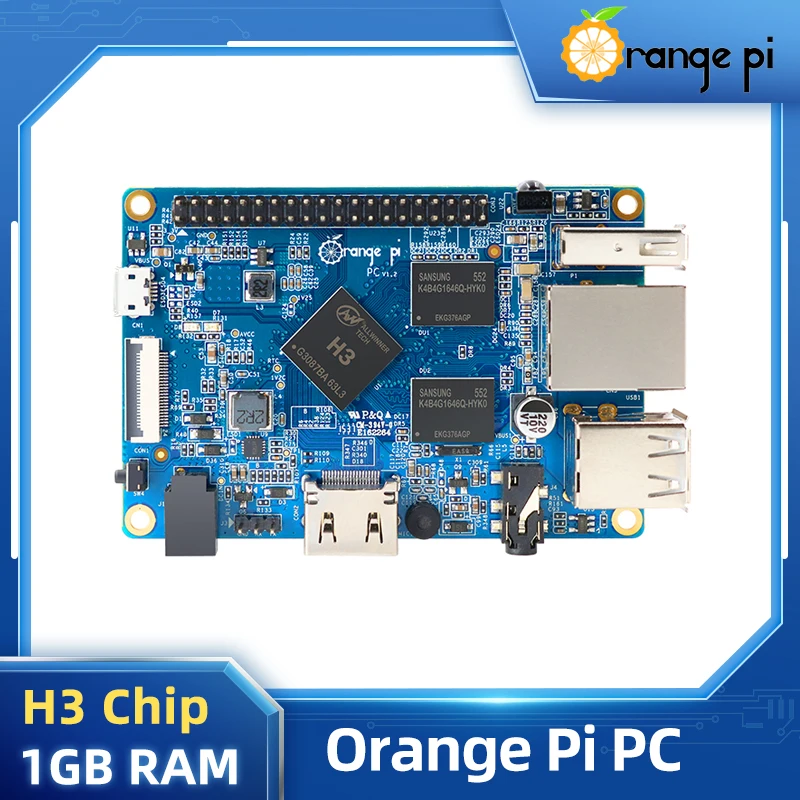 Orange Pi PC Board 1GB RAM H3 Quad-Core with WiFi GPIO CSI Camera Port Support Android Ubuntu Debian OS Mini Computer