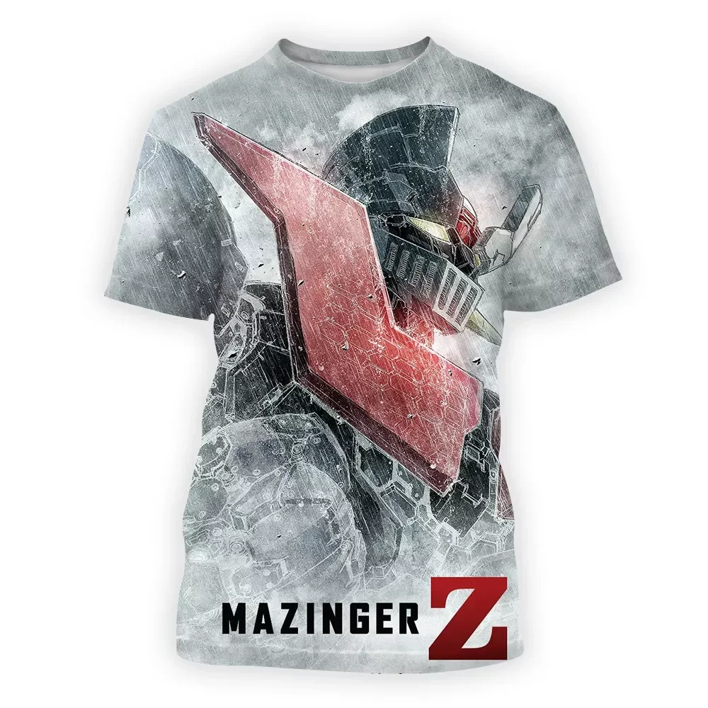 Streetwear Mazinger z anime movie robot streetwear 3d print t-shirt men's casual t-shirt Casual Tops