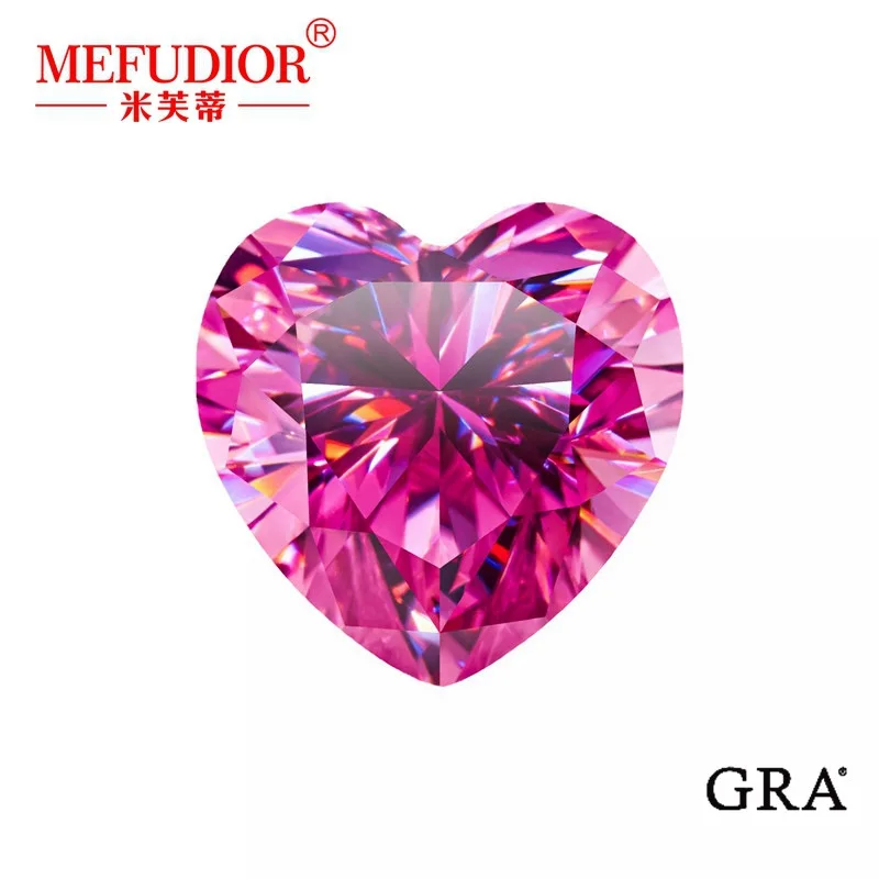 Fine Jewelry Heart Shape Loose Moissanite Diamond Gemstone Pink Color VVS Premium Gems for Jewelry Making Loose Gemstone GRA Certified