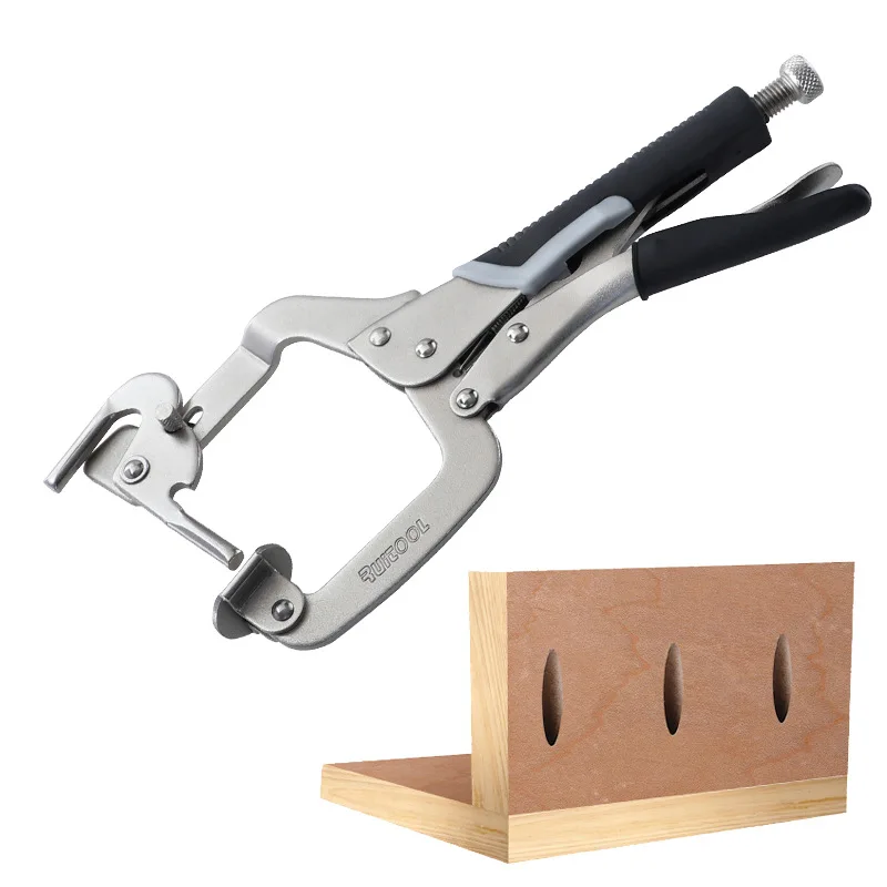 Hardware  AliExpress 12 Inch Multi-function C Clamp Woodworking Tool Pocket Hole Face Clamp Adjustable Right Angle 2in1 Clamp Welding Carpentry Tool