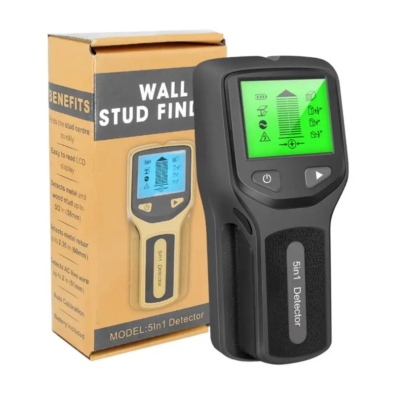 5 In 1 Metal Detector Find Metal Wood Studs AC Voltage Live Wire Detect Wall Scanner Electric Box Finder Wall Detector