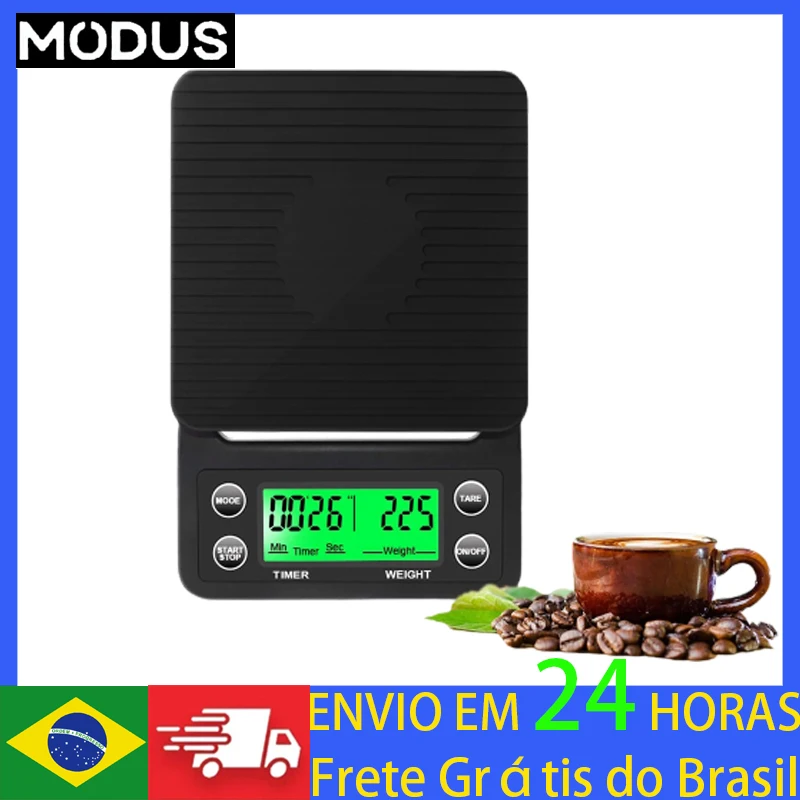 Modus 5kg/1g Drip Coffee Scale With Timer Portable Electronic Digital Kitchen Scale High Precision LCD Electronic Scales