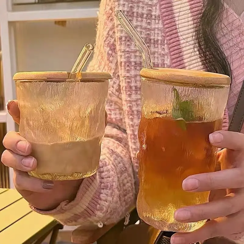 Day drink fruit tea beer glass with straw lid