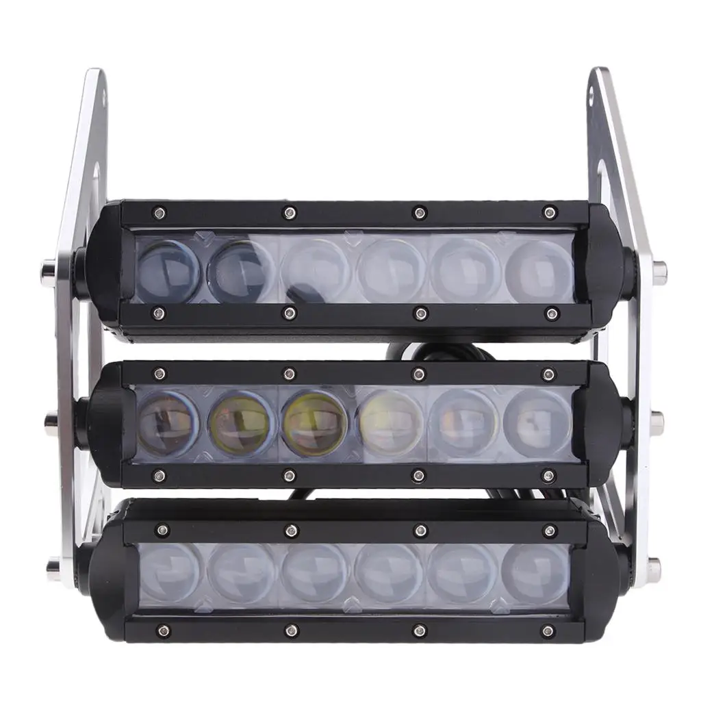 1 Set Motorcycle Retro Three-tier LED Modified Headlights Contains 2 brackets, 3 headlights For Honda Grom MSX 125SF MSX125