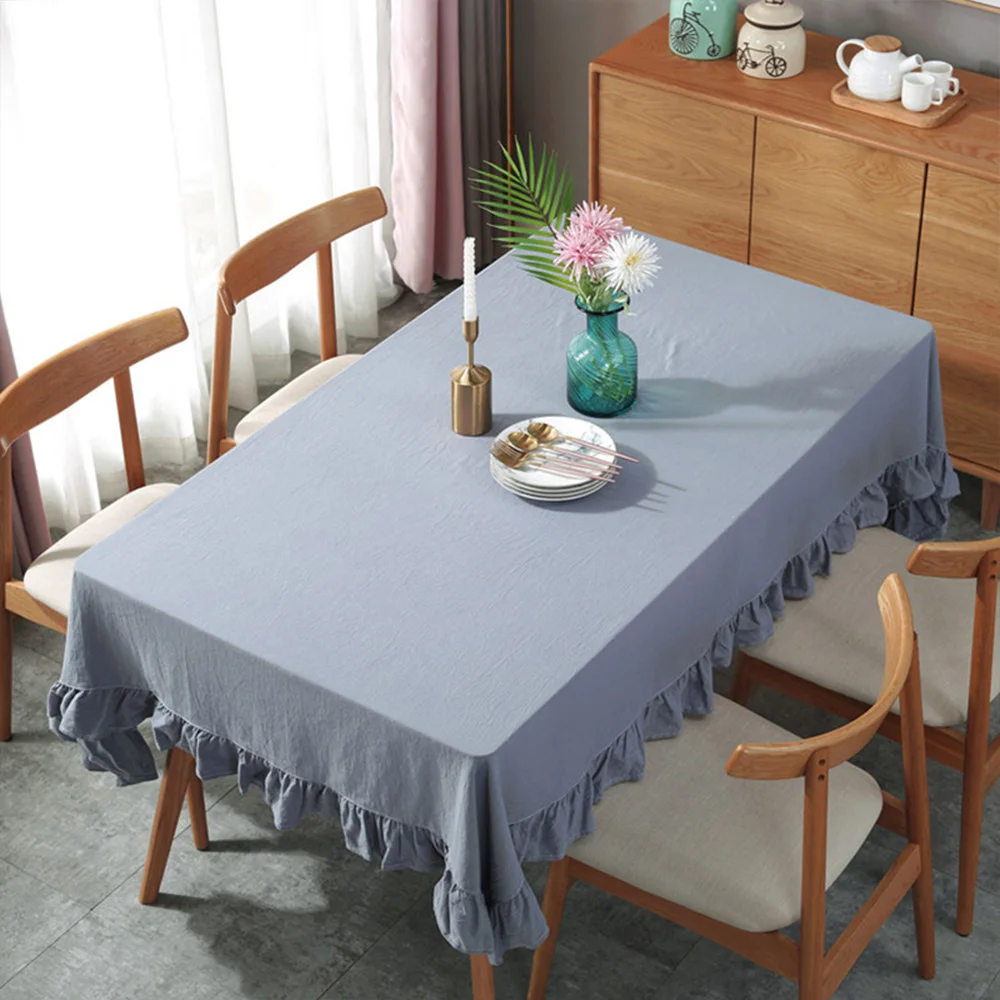 Table Cloth Lotus Cotton Linen Lace Rectangular Simple European Wedding Tablecloth Elegant Table Cover for Dining Table Events